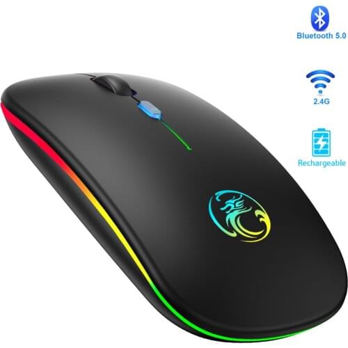 Bluetooth-compatible Mouse Wireless RGB Rechargeable Computer Mause Silent Ergonomic USB Mice LED Backlit Mouse Gamer For laptop