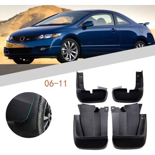 For Honda Civic 2006-2011 Mudflaps Splash Guards Front Rear Mud Flap Mudguards Fender 2007 2008 2009 2010 4Pcs Molded Mud Flaps