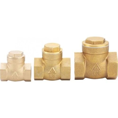 BSPP Solenoid Valve Golden Brass One Way Female Thread Swing Check Valve Swing Check Parts Electic Magnetic Ball Valve