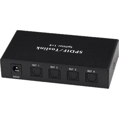 Digital Optical 4X1 Switch with IR Remote Control Aluminum Alloy Digital Audio Optical Fiber Switcher 4 in 1 Out US Plug