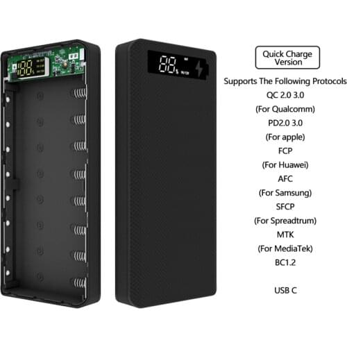 Dual USB 8*18650 Power Bank Battery Box Mobile Phone Fast Charging DIY Shell 18650 Battery Holder Storage Case For IPhone Huawei