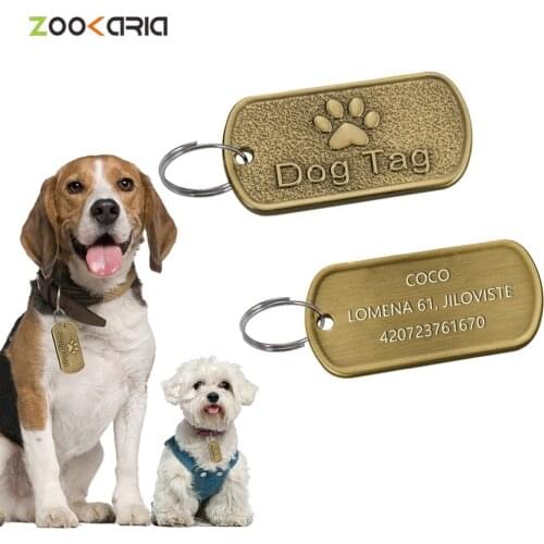 2021Personalized Stainless Steel Dogs Name Tags DIY Pendant Collar Cat Id Pet Anti-lost Nameplate Pets Metal Bone Accessories