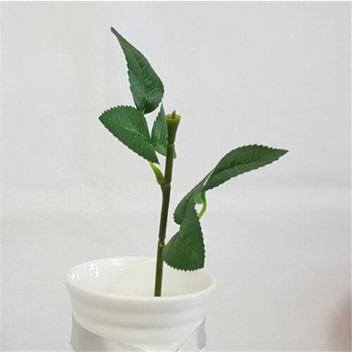 30pcs 15/25/40cm artificial silk rose carnation flower leaves stem for diy rose flower bouquet material wedding accessories