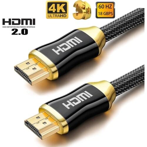 HDMI Cable Ultra HD 4K 60Hz HDMI to HDMI Cable High Speed 2.0 Golden Plated Connection Cable Cord For UHD FHD 3D Xbox PS3 PS4 TV