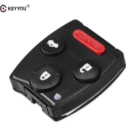 KEYYOU 20pcs 4 Buttons Remote Key Rubber Pad Kit FOB For Honda Jazz Civic Accord CR-V Pilot Car Key Pad Shell Case Cover
