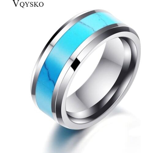 8mm Tungsten Carbide Ring Wedding Engagement Bands Ring For Men Women Vintage Jewelry