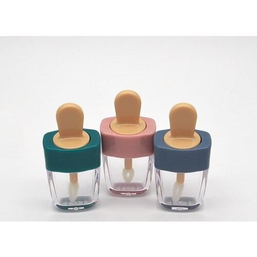 6 ML Lip Gloss Containers Ice Cream Shaped Blue Green Yellow Empty Cosmetic Containers Lipgloss Cute Lip Gloss Tube 10pcs 30pcs