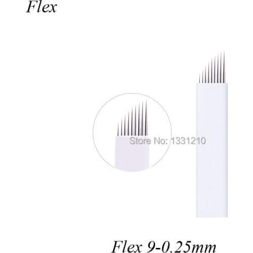 Flex 9 Diam 0.25mm Laminas Microblading Tebori Agulha Microblading Bevel Manual Blade Needle Permanent Makeup Blade