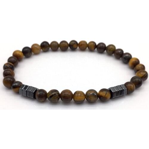 LELX 2018 New Fashion 6mm Beads Charm Bracelet Jewelry Matte Beads Tiger Eye Beaded Bracelet for Women
