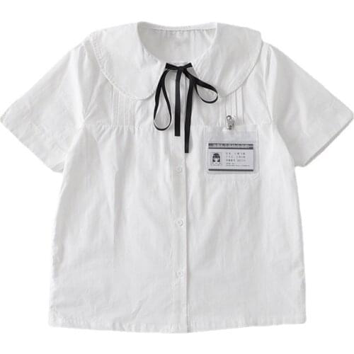 Summer New Style Doll Collar Short Sleeve Shirt High Quality Womens JK School Uniforms Suitable For Teenage Girls Tops