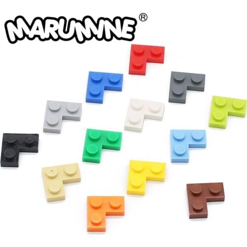 MARUMINE 2 x 2 Corner Plate Bricks 100PCS/Lot DIY Building Blocks Bulk Accessories MOC Educational Bricks for Children