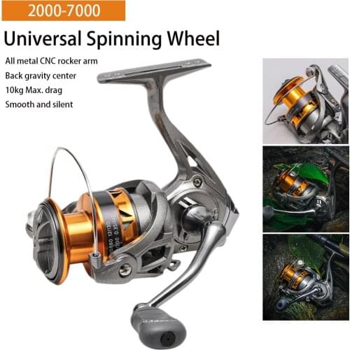 Metal Spool Fishing Reel Spinning Reel 5.2:1 Gear Ratio 10KG Max.Drag Carp Fishing Reel Saltwater Freshwater Fishing Tackle