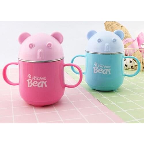 Cute Bear Coffee Cups Mug Kids Christmas Gifts Water Cups Lid and Spoon Home for Breakfast Ceramic Mugs Drop Shipping equipment