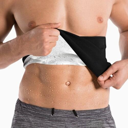 Men Polymer Body Shaper Sauna Sweat Belt Waist Trainer Weight Loss Shapewear Belly Slimming Belt Fitness Corset for Burning Fat