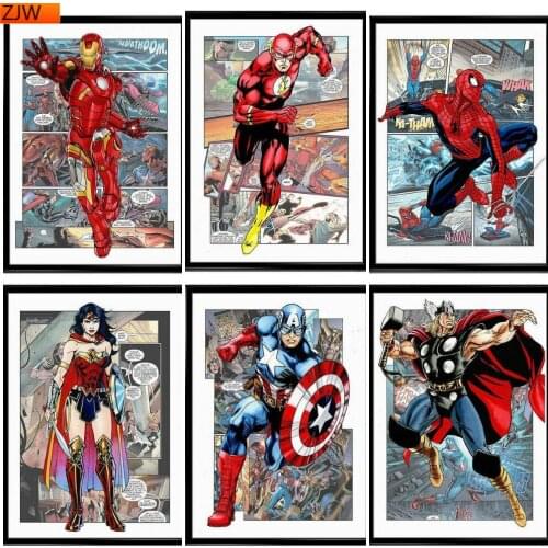 Avengers Superhero Anime Diamond Painting Diamond Mosaic Cross Stitch Kits Full Diamond Embroidery Room Decoration