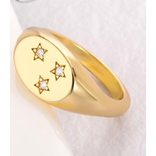 New Bohemian Star zircon Rings Geometric Star Pattern Rings For Women Fashion Fine Wedding Ring Gift Jewelry BFF