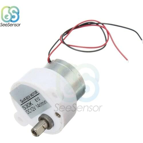 DC 12V Electric Brushless DC Motor High Torque Gear Motor Geared Box S30K Reduction Motor 14RPM 2 Wires for Electronic Toys Fan