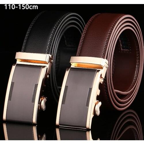 110 140 150cm Belts for Men Top Quality Automatic Buckle Mens Belt Genuine Leather Belts Men Business Trouser Belt for Jeans