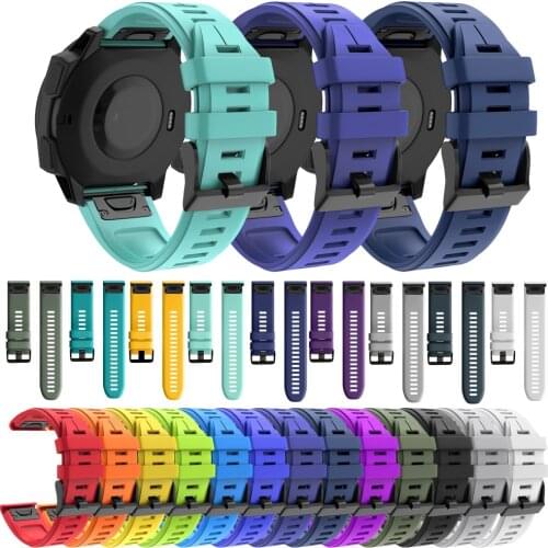 20 22 26mm Silicone Sport Silicone Watch Band Strap for Garmin Fenix 5S 6S 6 5plus 5X 6X pro Watch Easyfit Wristband Accessories