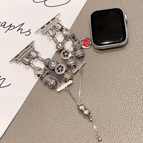 For Apple Watch Band Wrist Bracelet for Women Girls DIY Jewelry Watchband For Apple Watch Series SE 6 5 4 3 Strap 44/40mm Strap