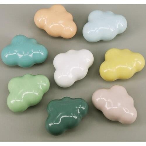 1PC Ceramic Cabinet Handles Drawer Pulls Knobs, Cloud Cupboard Knobs for Kitchen Kids Room Cabinets Closets Toy Organizer Box