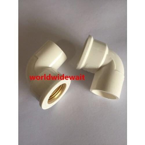 Pipe Fitting 1/2" Thread x 20mm Slip PVC Female Elbow Connector Adapter 2 Pcs