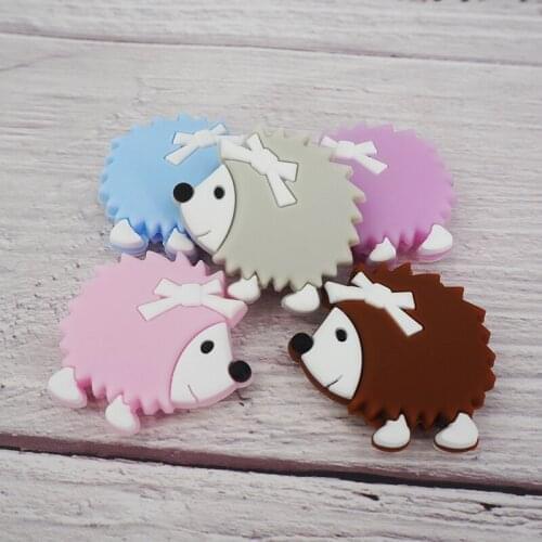 Chenkai 50pc Silicon Hedgehog Bead Round Beads Balls for DIY decoration baby teether jewelry necklace Toy