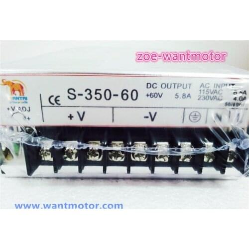 USA free!Wantai CNC Router single output power supply 350W 60V matching Nema 23, Nema 34 stepper motor/stepping motor cnc kit