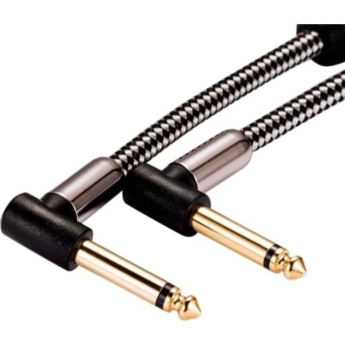 Angled 1/4"Jack Guitar Cable MONO 6.35mm to 6.35mm for Electronic Organ Instrument Cable Gold-plated OFC Shielded 1M 2M 3M 5M 8M
