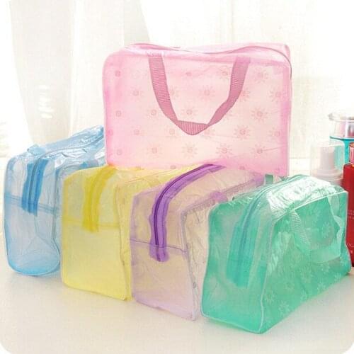 5 Color Waterproof PVC Storage Bag Women Transparent Organizer for Makeup Toiletries Cosmetic Pouch Outdoor Travel Bathroom Bags