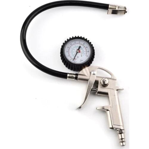 Tyre Air Inflator Gun With Analog Dial Tire Pressure Gauge Tester Measuring Tools 0-220psi