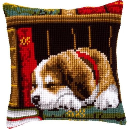 Latch Hook kits Pillow Animal Dog Diy Handmade Printed Canvas Cushion Latch Hook Kits DIY Unfinished accessories