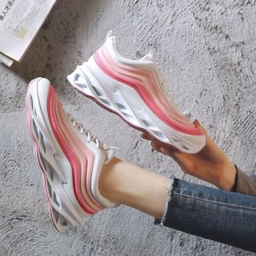 Causal Shoes Chunky Sneakers Women White Breathable Women Pink Platform 2020 Spring Autumn Fashion Thick Bottom Sneaker