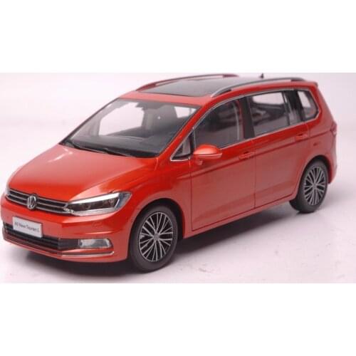 1:18 Diecast Model for Volkswagen VW All New Touran L 2016 Orange MPV Alloy Toy Car Miniature Collection Gifts