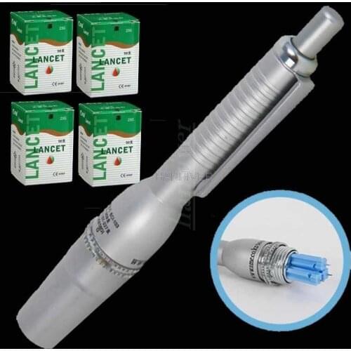 1 pcs pen + 200pcs(4 boxes) needles Stainless Steel Pen for Twist Off blood Lancet, Cupping Therapy and Blood test free shipping