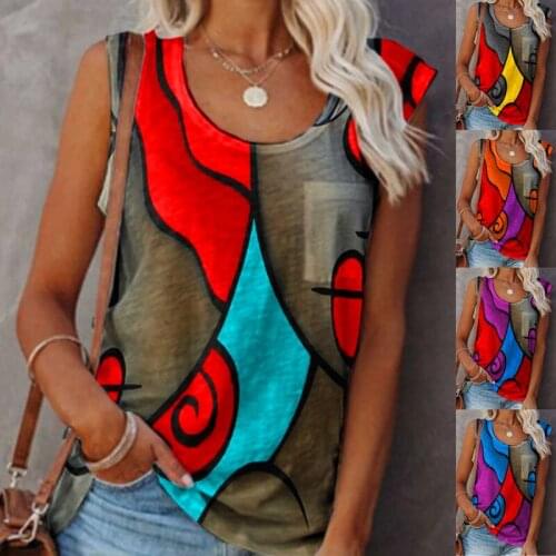 2021 Summer Women Print Top Fashion Women Casual Army Camo Camouflage Tank Top Sleeveless O-neck Slim T-Shirts Plus Size S-3XL
