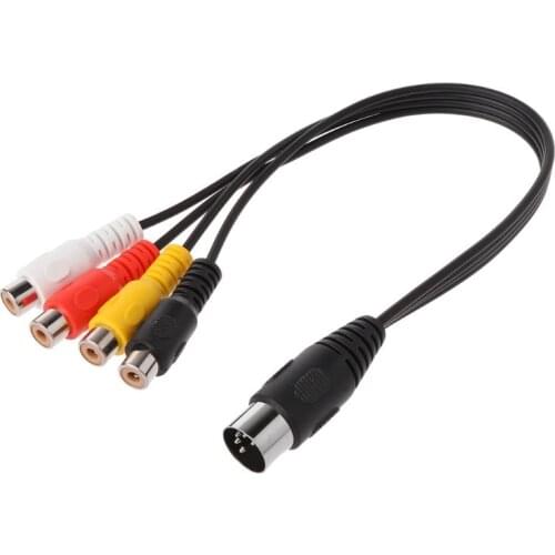 30CM 5 Pin Male Din Plug to 4 RCA Phono Female Plugs Cable Wire Cord Connector