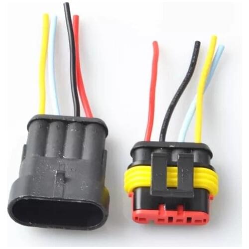 4pcs 4 Pin Mode Automobile Sealing Waterproof Wire Connector Plug Setting Up Automatic Connector With Cable