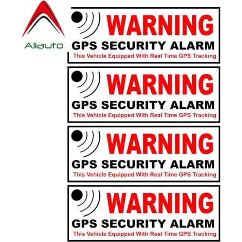Aliauto 4 X GPS Security Alarm Warning Mark Car Sticker for Mini Cooper Countryman Clubman Hatch R50 51 55, 10CM*4CM