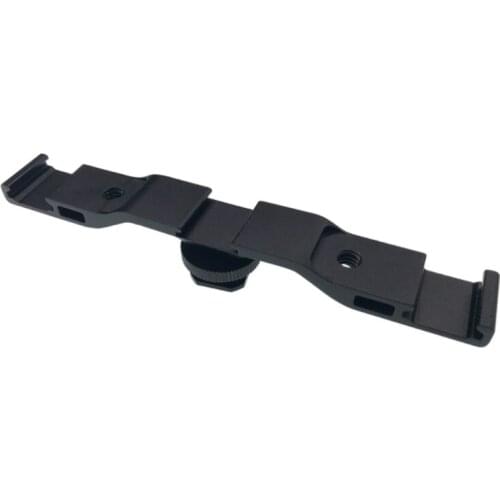 40JB Hot Shoe Mount Adapter 3 in 1 Extension Bar with 1/4" Thread Holes Bracket Stand Compatible for Camera Mobile Phone