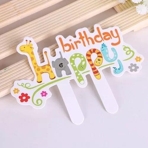 50pcs Cake Toppers Animal birthday letter Party Supplies Cupcake Tutu Cake birthday party decorations kids Cake decorating