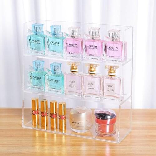 Acrylic cosmetic storage box mirror cabinet layered shelf multi-layer bathroom dressing table perfume desktop finishing rack