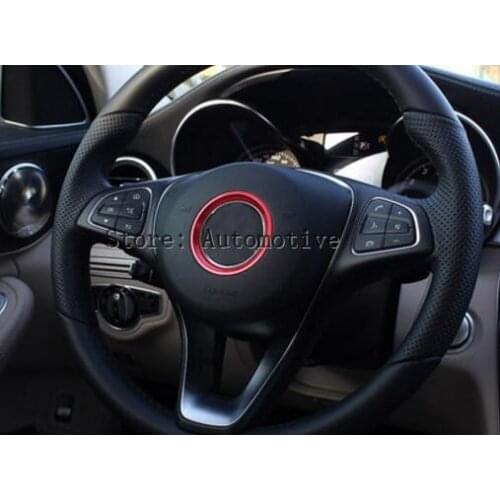 Aluminum Chrome Steering Wheel Ring Trim For Mercedes Benz CLA GLE GLC A B C Class W204 W246 W176 W117 C117 Car-Styling