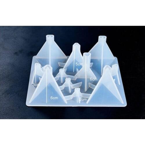 DIY MirroEpoxy mold eleven grid Siamese cone mold DIY mirror glossy silicone mould Ice Cube tray