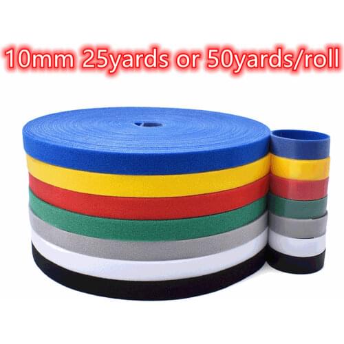 25M 1cm Color Magic Nylon Sticker Adhesive Hooks Loops Fastener Tape Back To Back Self Sewing Craft DIY Cable Ties Accessories