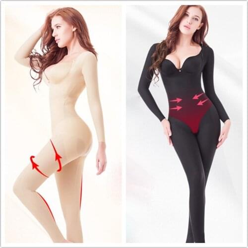 Shapewear Bodysuits Body Shapers Full Length Women Corrective Underwear Black Beige Slimming Clothing Thigh Slim