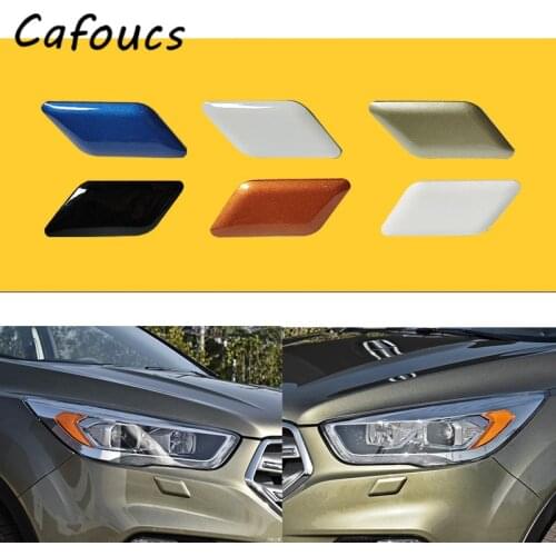 Cafoucs Front Headlight Washer Spray Nozzle Cover Cap With Paint Color For Ford Kuga 2017-2019