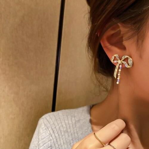 Summer new personality creative bow earrings luxury fashion casual banquet party earrings for women holiday gift jewelry