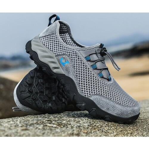 Sneakers Men Outdoor Water Shoes Swimming Hiking Anti-Slippery Upstream Shoes Mesh Fabric Breathable Beach Aqua Shoes