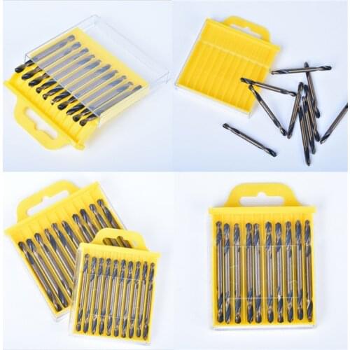 10pcs /set Cobalt M35 Drill Bit Set 1/8 Inch Double Ended Drill Bit Power Tool Cobalt Twist Drill Bit for Stainless Steel